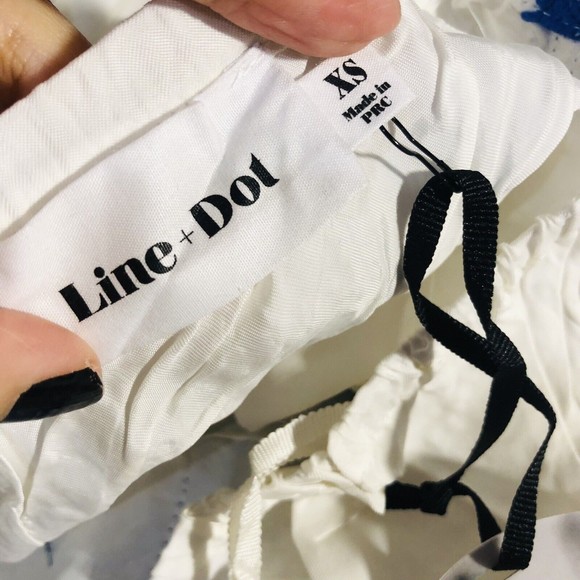 Line & Dot Embroidered Off The Shoulder Peasant boho prairie blouse size xs - Picture 5 of 9